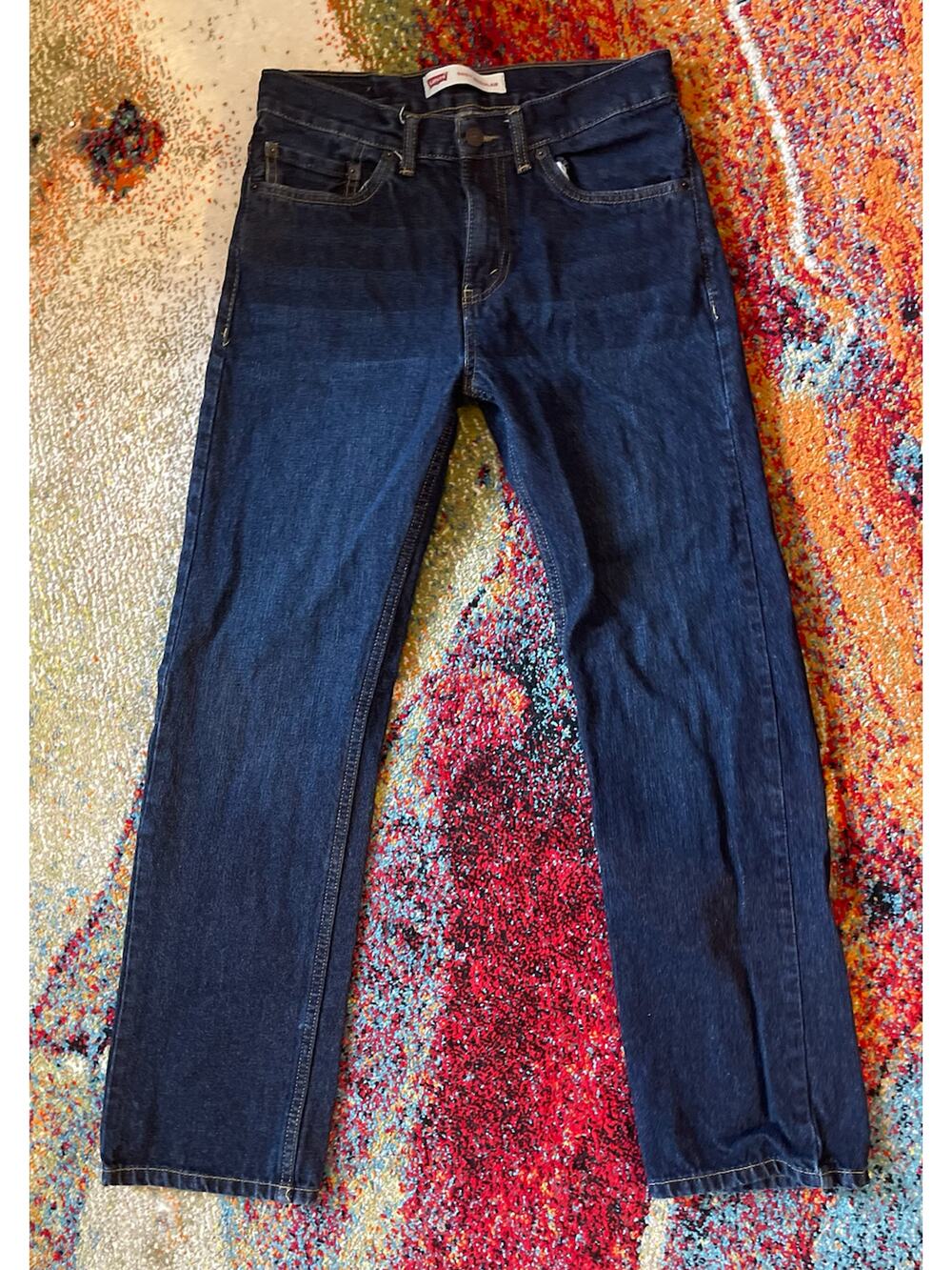 Levi's 505 Regular Dark Wash Jeans Boys 18 Slim 27x29 Youth Pants Straight Fit